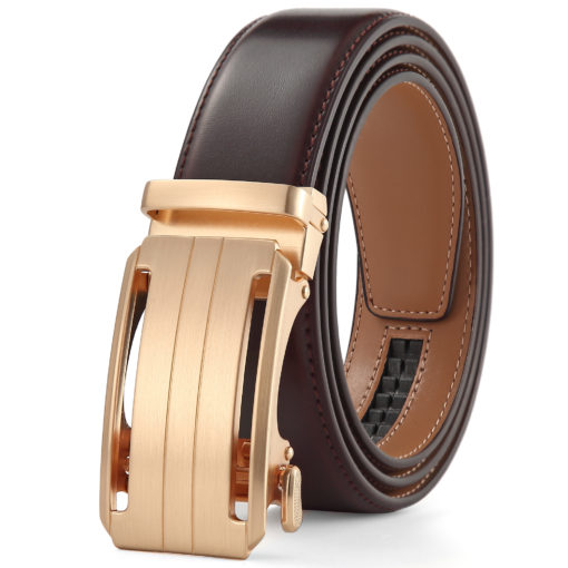 Burnt Umber Martell Gold Leather Belt - Image 2