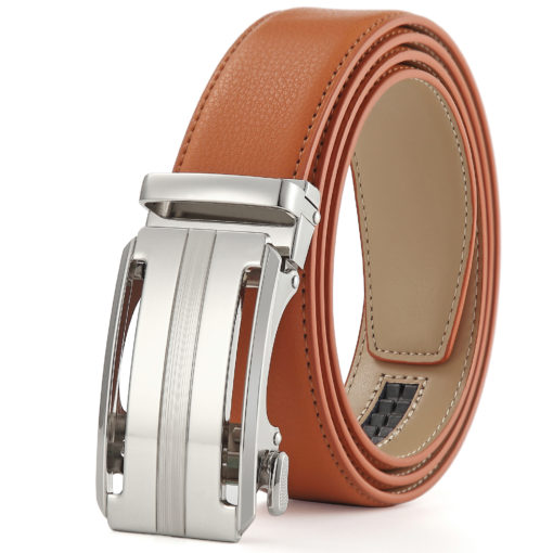 Tan Martell Silver Leather Belt - Image 2