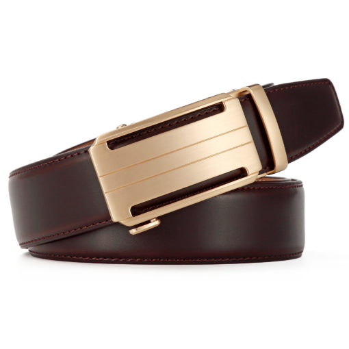 Burnt Umber Martell Gold Leather Belt - Image 3