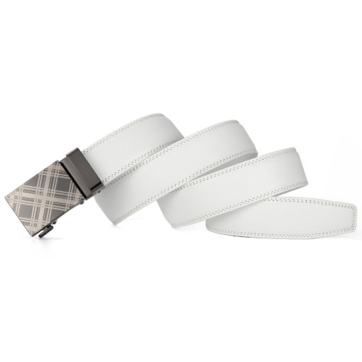 White Scotch Leather Belt