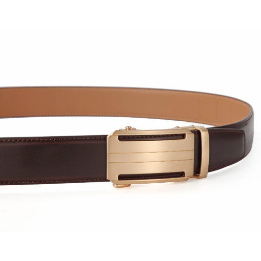 Burnt Umber Martell Gold Leather Belt - Image 5