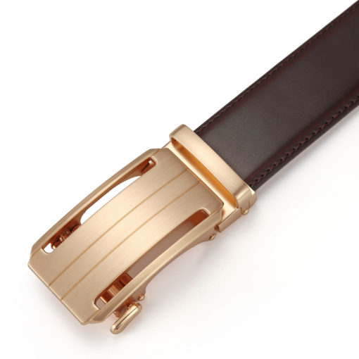Burnt Umber Martell Gold Leather Belt - Image 6