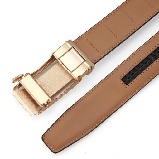 Burnt Umber Martell Gold Leather Belt - Image 7