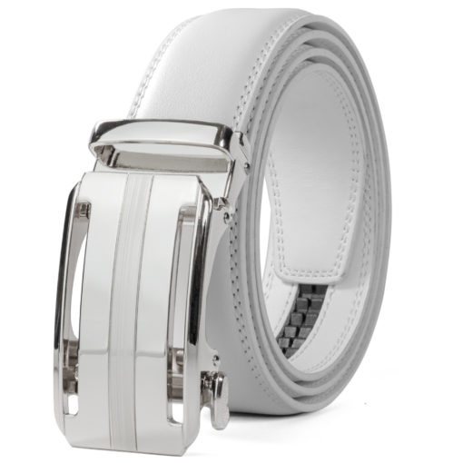 White Martell Silver Leather Belt - Image 2