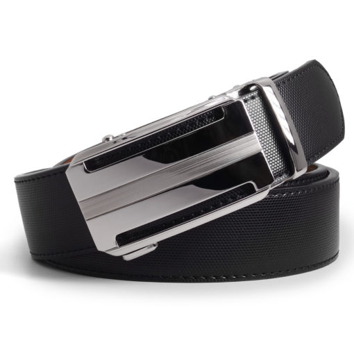 Black Martell Silver Leather Belt - Image 3