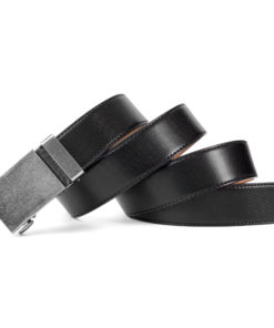 Black Steel Leather Belt