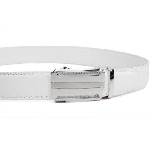 White Martell Silver Leather Belt - Image 4