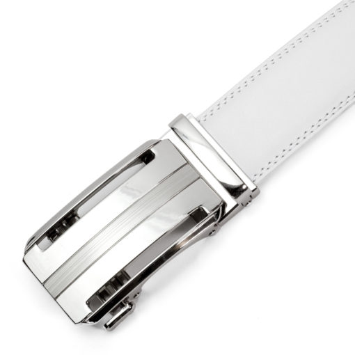 White Martell Silver Leather Belt - Image 5