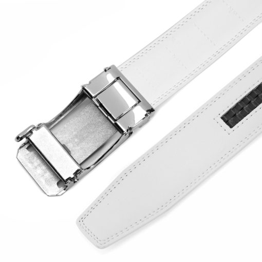 White Martell Silver Leather Belt - Image 6
